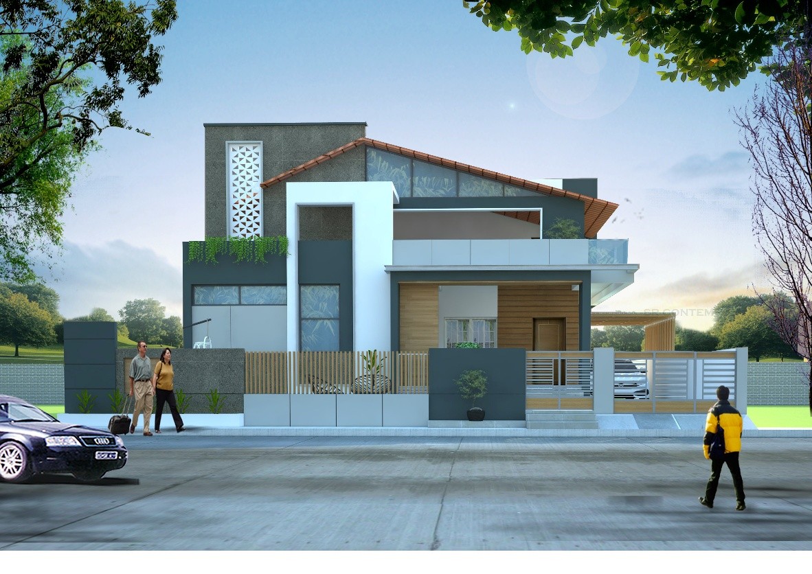 Modern Duplex Residence — designed by BDC Gangavathi.