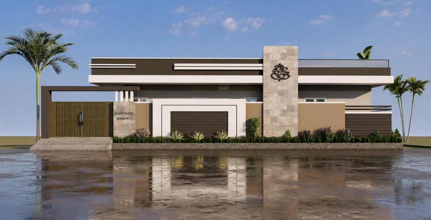 3BHK Residence — Mr. Manjunath Residence in Basapattana, Gangavathi Tq, Koppal Dist. — by Basavashree Design & Constructions, Gangavathi.